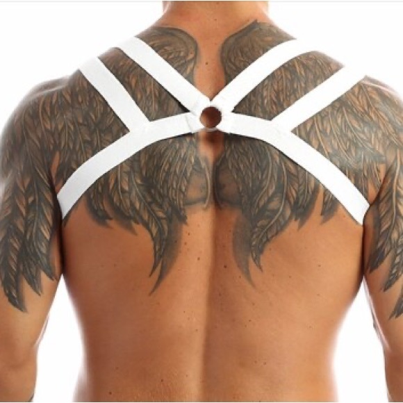 Mens Harness Belt Gay Bondage Men Double Shoulder Straps Elastic Chest Muscle - Picture 4 of 4